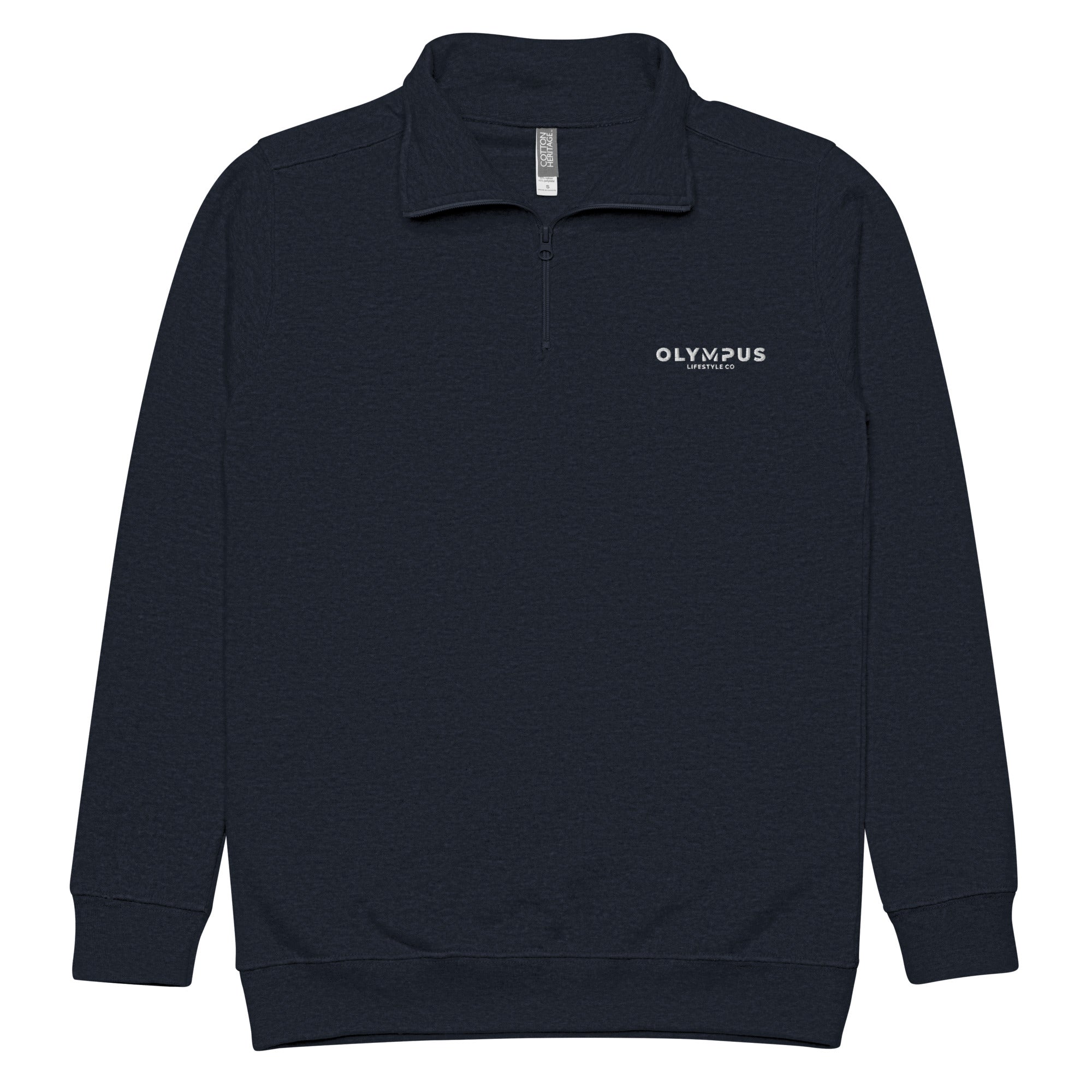 Olympus Women's Embroidered Fleece Pullover White Text Logo