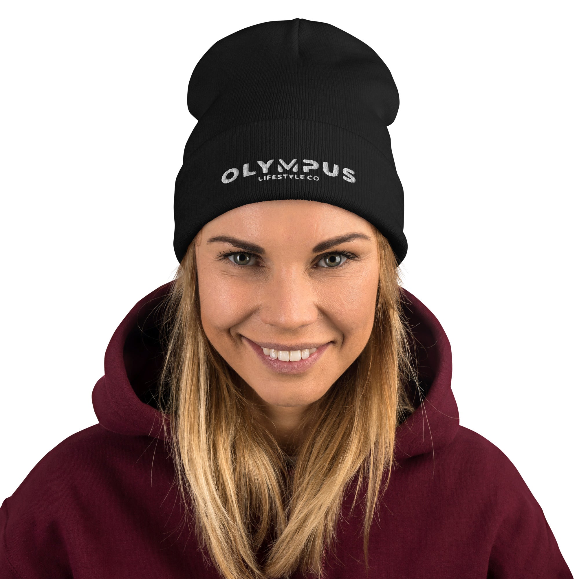 Olympus Beanie White Logo