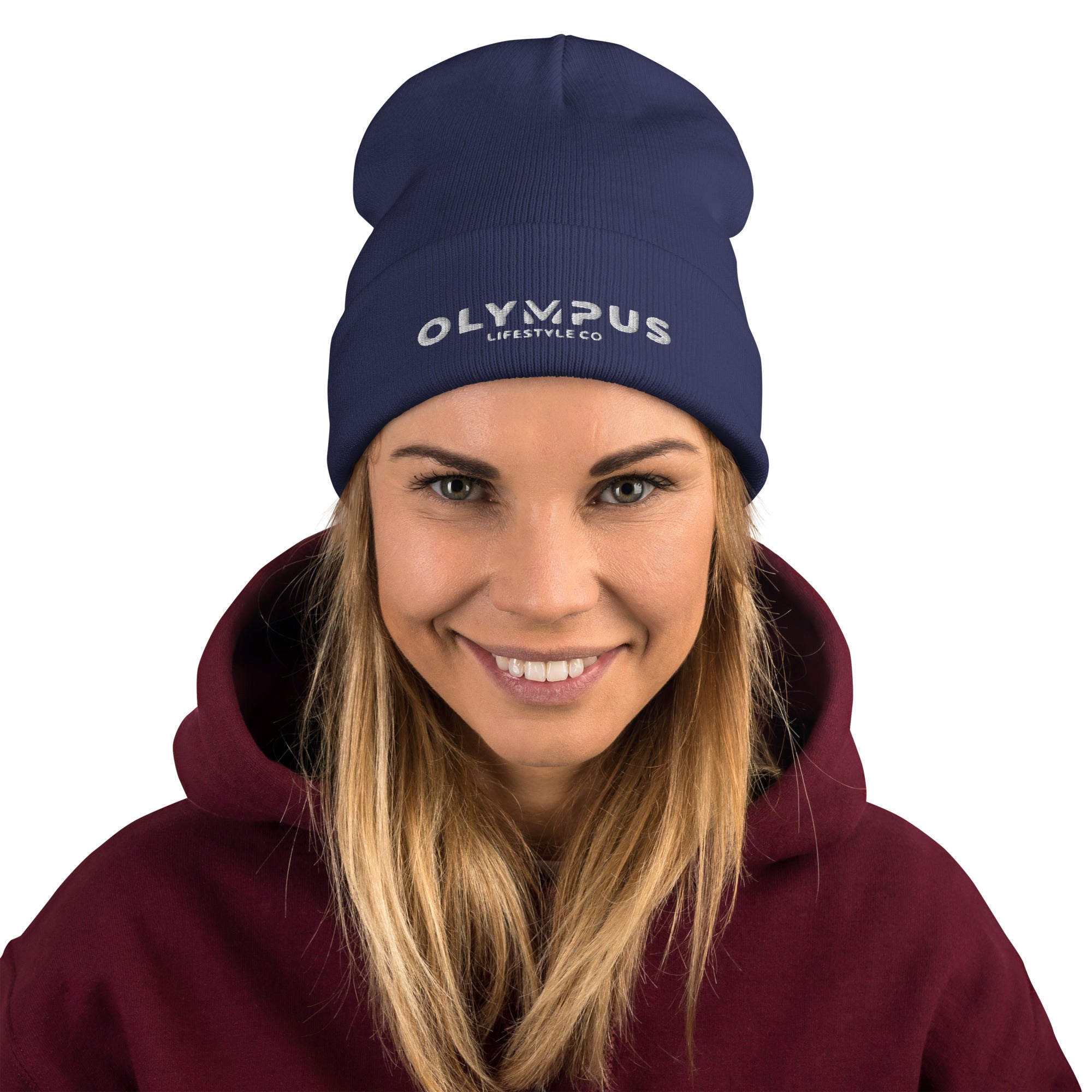 Olympus Beanie White Logo