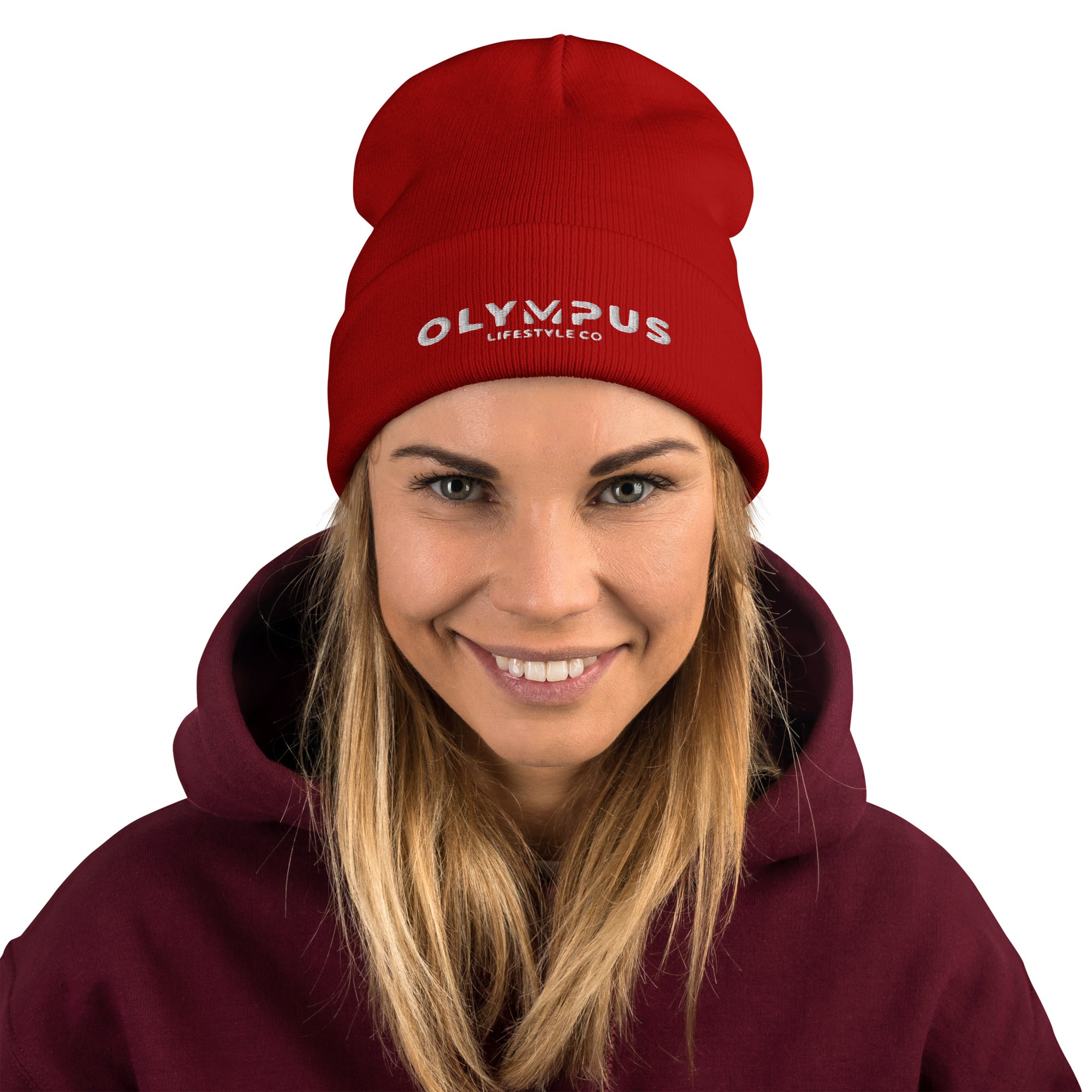 Olympus Beanie White Logo